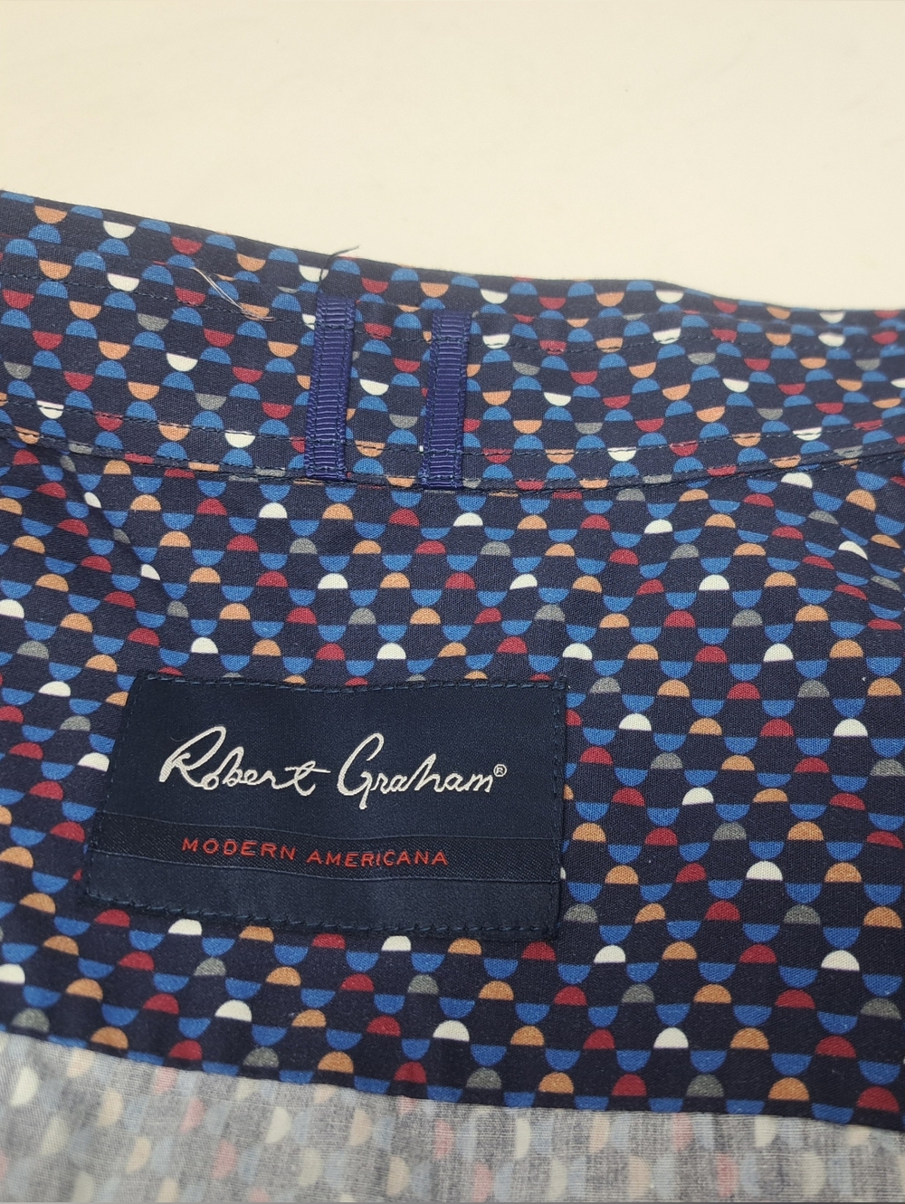 NWT Robert Graham Men's Tailored Fit Dress Shirt Colorful Retro Pattern XL - Picture 7 of 15